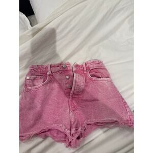 Zara light pink denim shorts